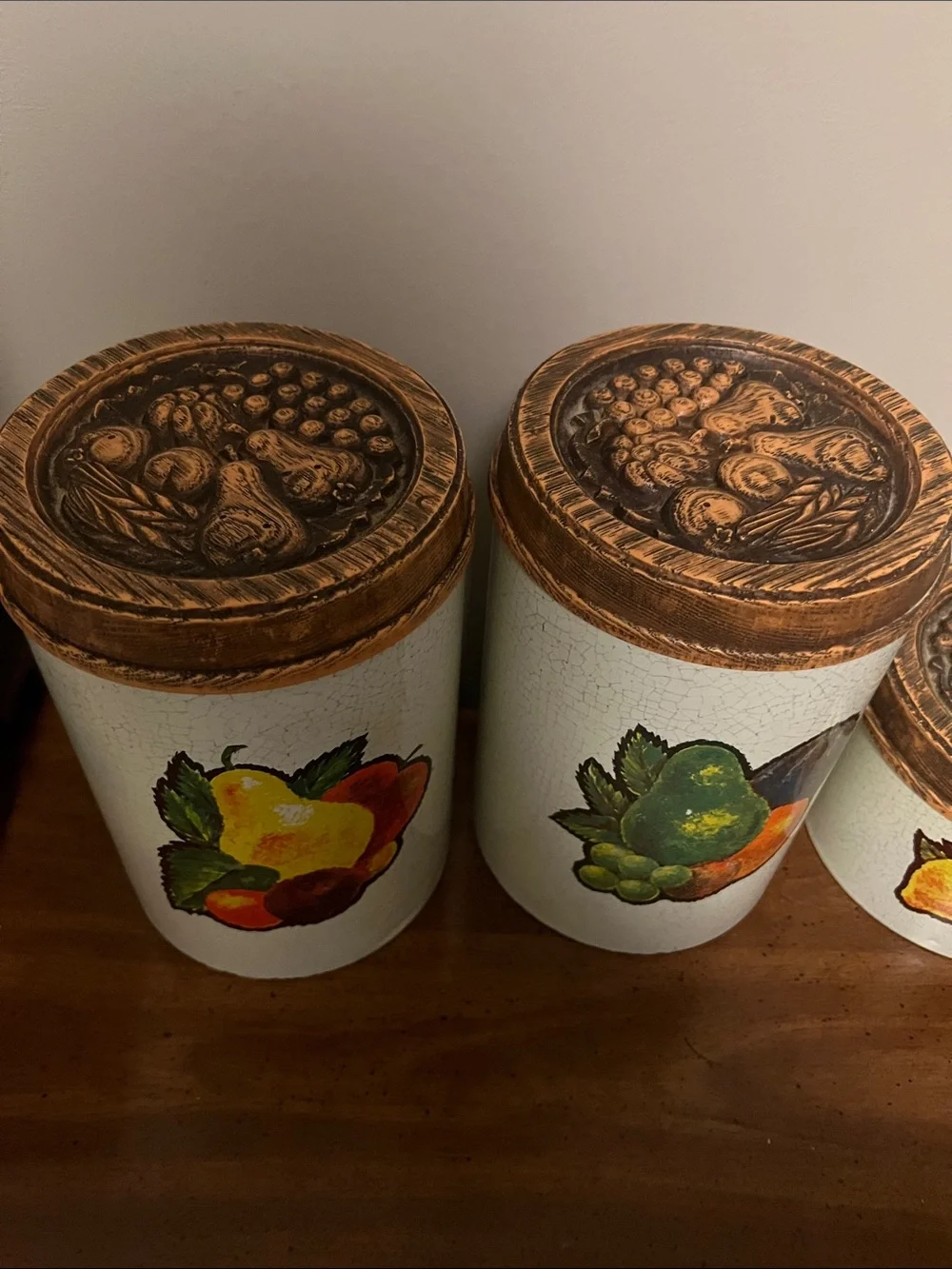 Vintage Cheinco Housewares Metal Fruit Canister Set (Set of 4)